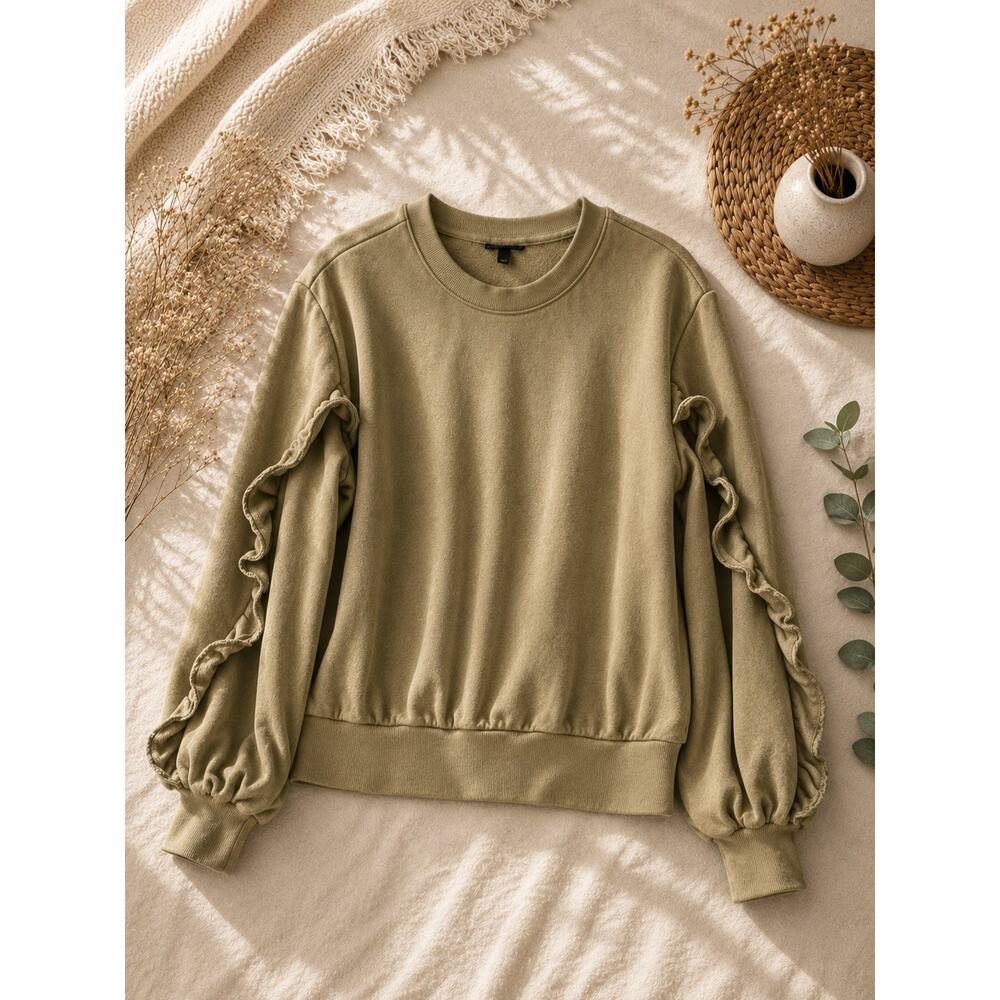 Who What Wear Women's Crew Neck Sweatshirts Long Sleeve Mustard Yellow Size M